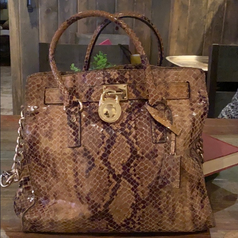 Michael Kors snakeskin purse, barely worn